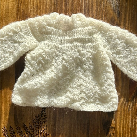 Handmade Baby Sweaters - White and Multicolor - Picture 3 of 6